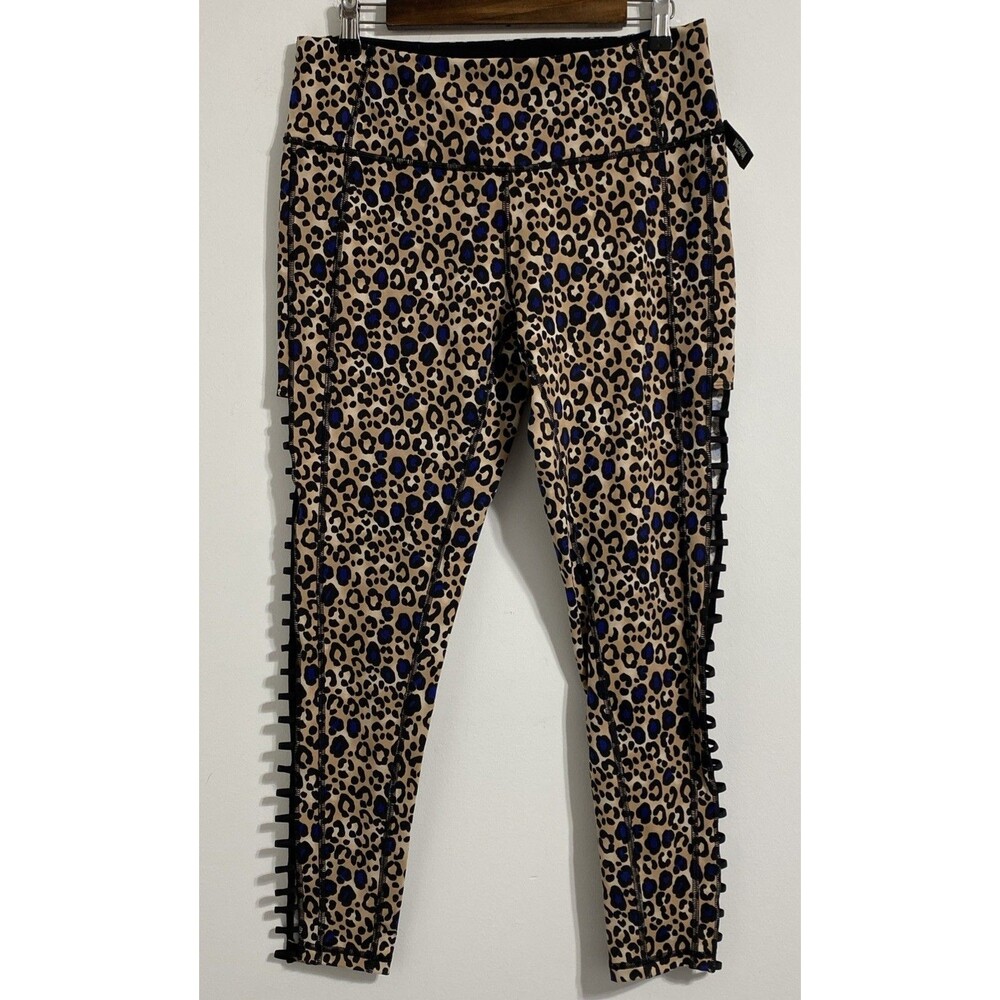 Victoria Sport Knockout Athletic Workout Leggings Women's L Leopard Animal NEW
